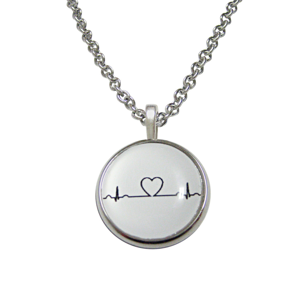 EKG with Heart Pendant Unisex Necklace